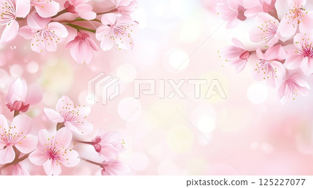 Delicate cherry blossoms against soft bokeh background. 125227077