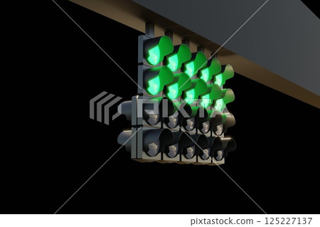 Green signal to start the race 125227137