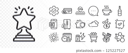 Refrigerator, Home insurance and Wine line icons for web app. Glare of light effect. Message icon. Pack of Confirmed, Money bag, Flight mode pictogram icons. Winner, Execute, Puzzle time signs. Vector Refrigerator, Home insurance and Wine line icons for web app. Glare of light effect. Message icon. Pack of Confirmed, Money bag, Flight mode pictogram icons. Winner, Execute, Puzzle time signs. Vector 125227527