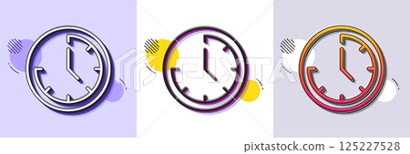 Time management line icon. Halftone dotted pattern. Gradient icon with grain shadow. Clock sign. Watch symbol. Line time icon. Various designs. Vector Time management line icon. Halftone dotted pattern. Gradient icon with grain shadow. Clock sign. Watch symbol. Line time icon. Various designs. Vector 125227528