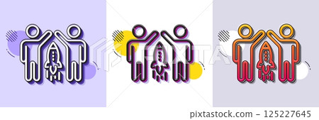 Partnership line icon. Halftone dotted pattern. Gradient icon with grain shadow. Business management sign. Launch startup project symbol. Line partnership icon. Various designs. Vector Partnership line icon. Halftone dotted pattern. Gradient icon with grain shadow. Business management sign. Launch startup project symbol. Line partnership icon. Various designs. Vector 125227645