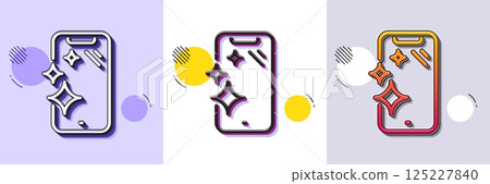 Smartphone clean screen line icon. Halftone dotted pattern. Gradient icon with grain shadow. Phone sign. Mobile device symbol. Line smartphone clean icon. Various designs. Vector Smartphone clean screen line icon. Halftone dotted pattern. Gradient icon with grain shadow. Phone sign. Mobile device symbol. Line smartphone clean icon. Various designs. Vector 125227840
