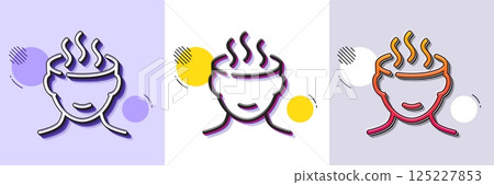 Stress line icon. Halftone dotted pattern. Gradient icon with grain shadow. Anxiety or Think worry sign. Mental health symbol. Line stress icon. Various designs. Vector Stress line icon. Halftone dotted pattern. Gradient icon with grain shadow. Anxiety or Think worry sign. Mental health symbol. Line stress icon. Various designs. Vector 125227853