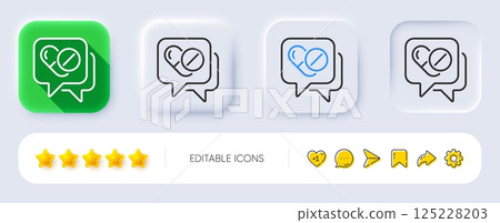 Medical drugs line icon. Neumorphic, Flat shadow, 3d buttons. Medicine pills sign. Pharmacy medication symbol. Line medical drugs icon. Social media icons. Vector Medical drugs line icon. Neumorphic, Flat shadow, 3d buttons. Medicine pills sign. Pharmacy medication symbol. Line medical drugs icon. Social media icons. Vector 125228203