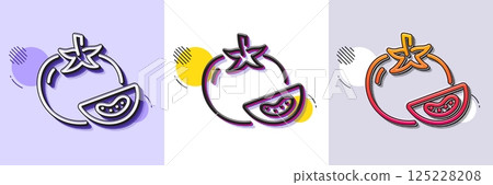 Tomato line icon. Halftone dotted pattern. Gradient icon with grain shadow. Vegetable food sign. Diet nutrition symbol. Line tomato icon. Various designs. Vector Tomato line icon. Halftone dotted pattern. Gradient icon with grain shadow. Vegetable food sign. Diet nutrition symbol. Line tomato icon. Various designs. Vector 125228208