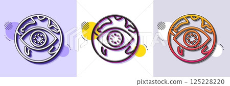 Cyber attack line icon. Halftone dotted pattern. Gradient icon with grain shadow. Web protection sign. Internet phishing symbol. Line cyber attack icon. Various designs. Vector Cyber attack line icon. Halftone dotted pattern. Gradient icon with grain shadow. Web protection sign. Internet phishing symbol. Line cyber attack icon. Various designs. Vector 125228220