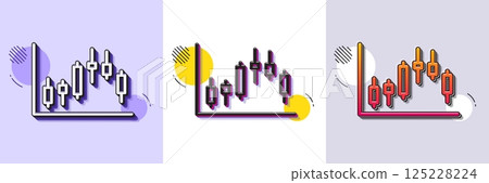 Candlestick chart line icon. Halftone dotted pattern. Gradient icon with grain shadow. Financial graph sign. Stock exchange symbol. Business investment. Line candlestick graph icon. Vector Candlestick chart line icon. Halftone dotted pattern. Gradient icon with grain shadow. Financial graph sign. Stock exchange symbol. Business investment. Line candlestick graph icon. Vector 125228224