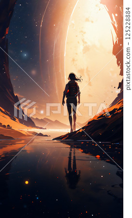 探索的人的輪廓 探索的人的輪廓 125228884