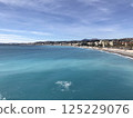 The emerald blue coastline and cityscape of Nice in southern France 125229076