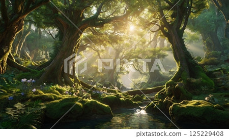 The sacred forest where the elves live 125229408