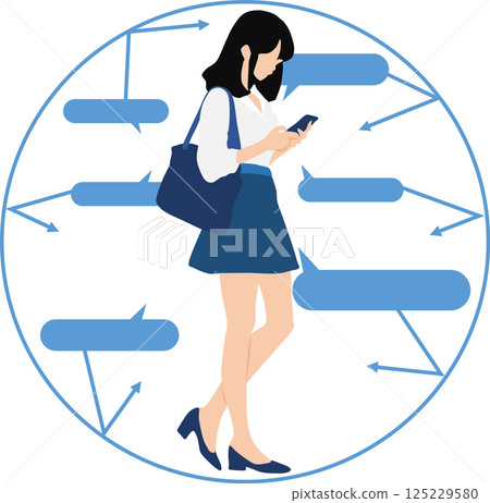 Echo chamber graphic illustration 125229580