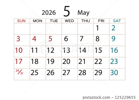 2026 Calendar May (2) 2026 Calendar May (2) 125229655
