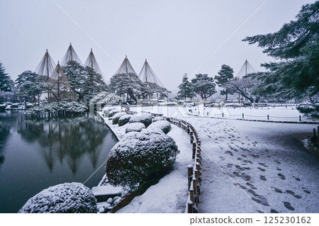 雪景美麗的兼六園 125230162