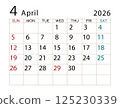 2026 Calendar April (2) 125230339