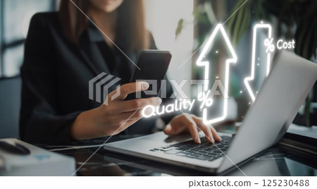 Cost reduction, cost saving concept shown by digital graphic EIDE overlays Cost reduction, cost saving concept shown by digital graphic EIDE overlays 125230488