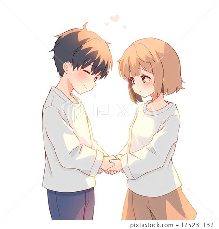 【恩愛夫妻】動漫素材！一對情侶牽著手 125231132