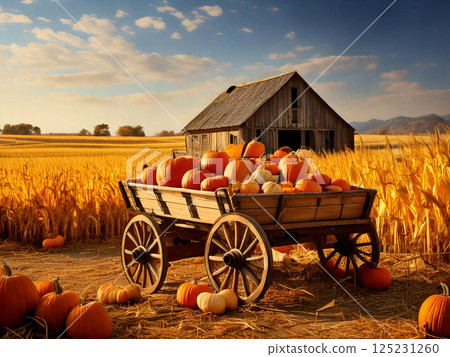 Pumpkins in the setting sun Pumpkins in the setting sun 125231260