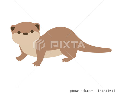 可愛的水獺全身插圖 125231641