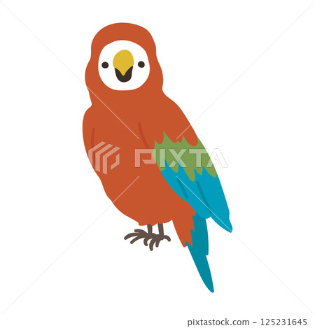 Illustration of a cute parrot looking this way 125231645