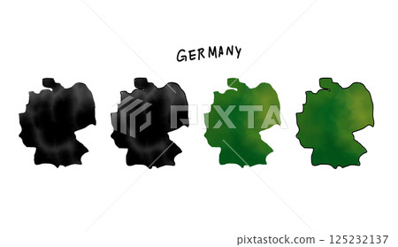 手繪向量插圖的德國地圖,以單色和綠色水彩繪製 手繪向量插圖的德國地圖,以單色和綠色水彩繪製 125232137
