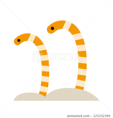 從沙子中浮現的日本海鰻的向量圖 125232394