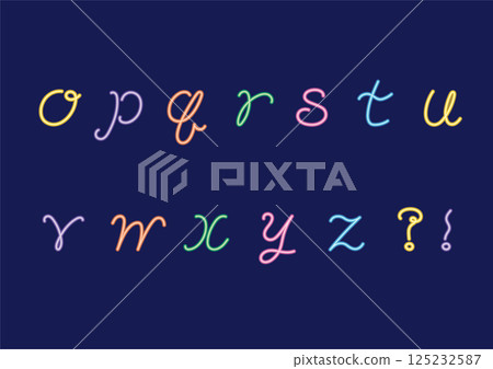 韓國霓虹風格字母,採用筆畫式(o-z) 韓國霓虹風格字母,採用筆畫式(o-z) 125232587