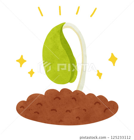 Sprouting from the soil - watercolor-style hand-drawn illustration Sprouting from the soil - watercolor-style hand-drawn illustration 125233112