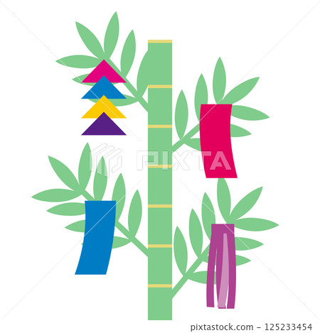 Simple and cute Tanabata decoration vector illustration material 125233454