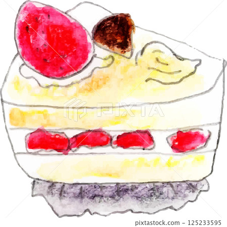 Strawberry shortcake with strawberries on top 125233595
