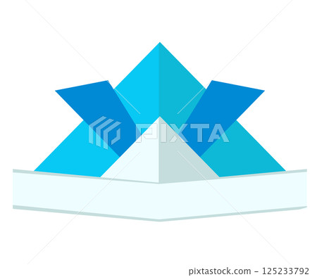 Blue origami beetle. Vector illustration 125233792