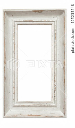 wooden picture frame isolated on white 125235248