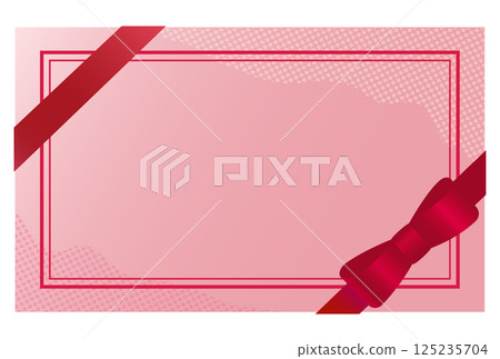 帶有絲帶的粉紅色卡片 125235704