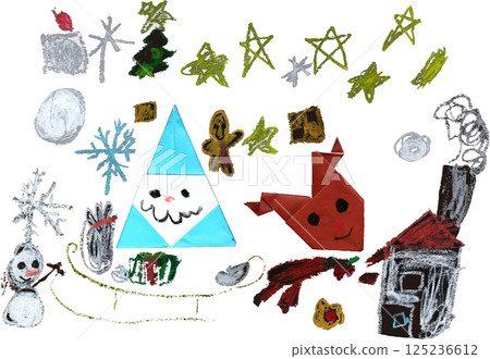 Christmas illustration on a snowy day 125236612