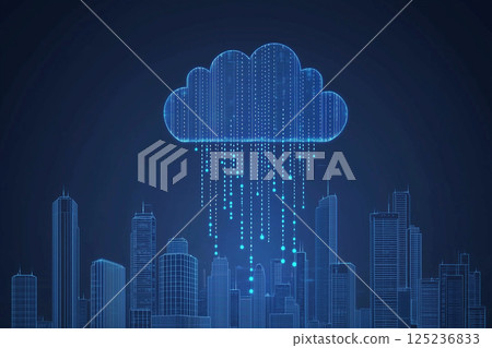 Image of cloud data integration and storage 125236833