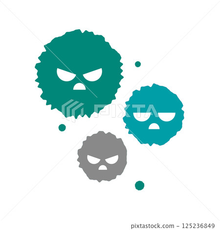 Vector illustration of mold allergen with face - character style Vector illustration of mold allergen with face - character style 125236849