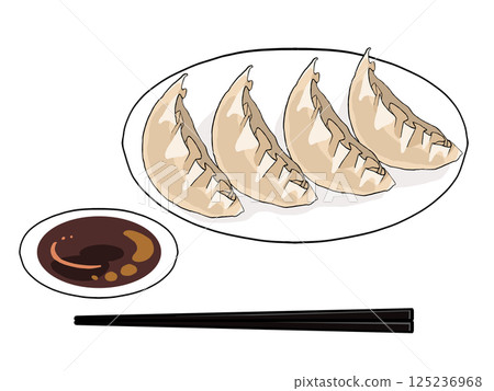 盤子上朝上的餃子插圖 2 125236968