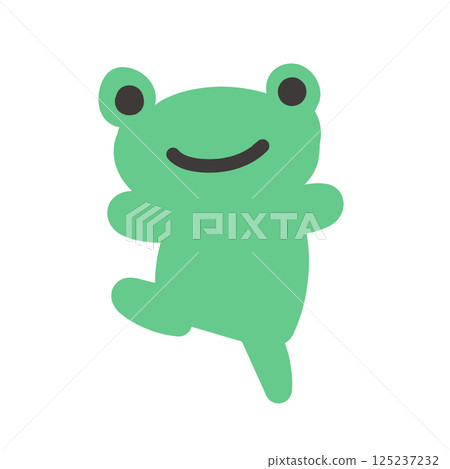 手繪向量插圖的跳躍青蛙 手繪向量插圖的跳躍青蛙 125237232