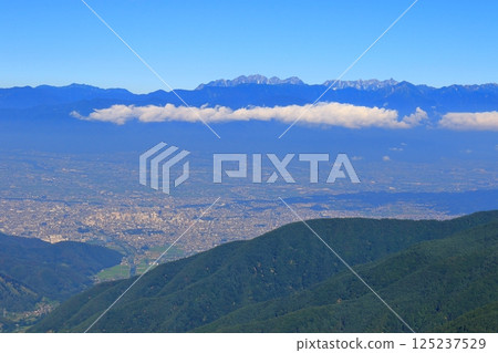 View of the Northern Alps and Matsumoto Plain from Ogahana View of the Northern Alps and Matsumoto Plain from Ogahana 125237529
