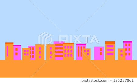 城市景觀,粉紅色,橘色,藍天 城市景觀,粉紅色,橘色,藍天 125237861