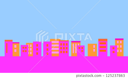 城市景觀,粉紅色,橘色,藍天 城市景觀,粉紅色,橘色,藍天 125237863