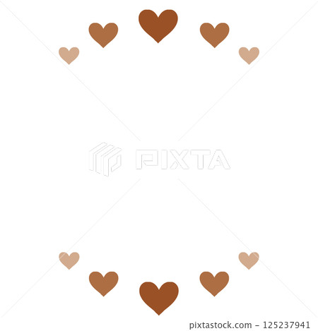 Brown heart simple frame Brown heart simple frame 125237941