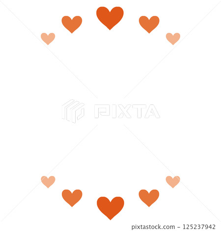 A simple frame of vivid orange hearts A simple frame of vivid orange hearts 125237942