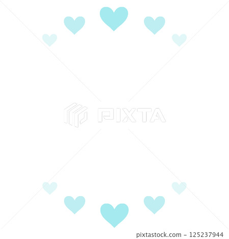 簡單的淡藍色心形框架 簡單的淡藍色心形框架 125237944