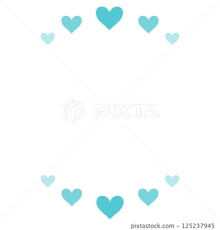 簡單的淺藍色心形框架 簡單的淺藍色心形框架 125237945