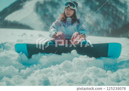 滑雪者 滑雪板 女生 125238076