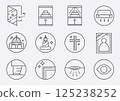 modern altar cabinet icon set 125238252
