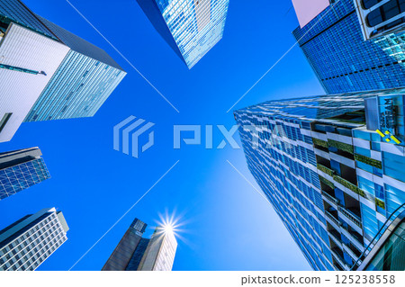Tokyo cityscape in Japan: View of Shibuya Scramble Square, Shibuya Stream, Shibuya Hikarie and other buildings in front of Shibuya Station 125238558