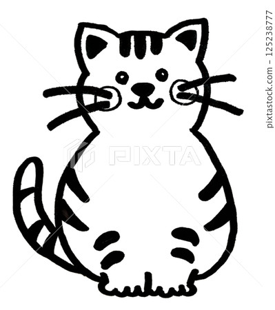 手繪可愛貓咪插畫素材(線條畫、透明背景) 手繪可愛貓咪插畫素材(線條畫、透明背景) 125238777
