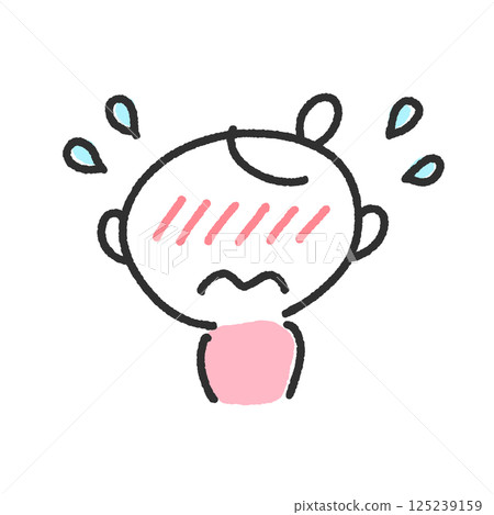 一個女人臉紅，尷尬，緊張 125239159