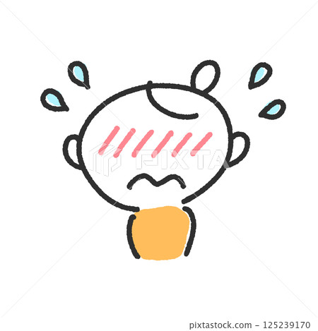 A woman with a red face, embarrassed, nervous A woman with a red face, embarrassed, nervous 125239170